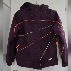 Paul Frank Girls Purple Snowboarding slski Hooded Jacket Medium